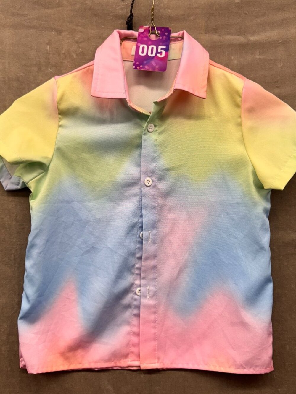 Shein Tye-Dye Button Down Kids Shirt Size 5Y